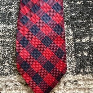 Classic Red and Black Checkered Tie